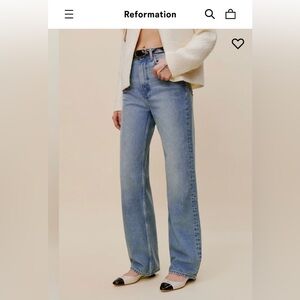 Reformation Cary High Rise Slouchy Straight Leg Jeans in Dillon, Size 26